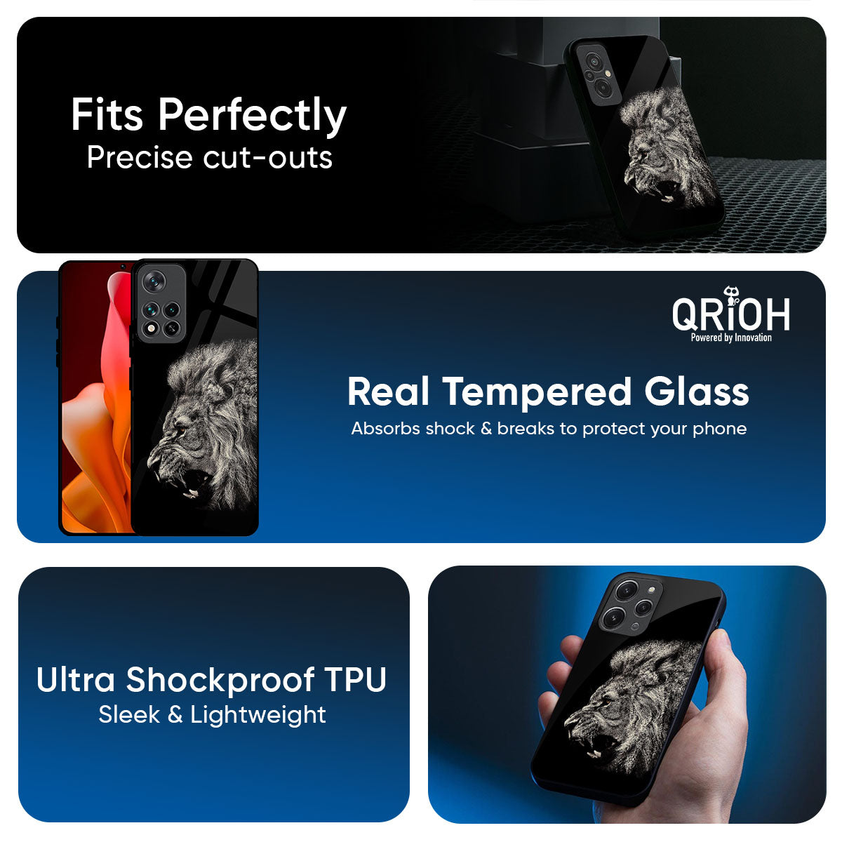Brave Lion Glass Case for Mi 15 5G