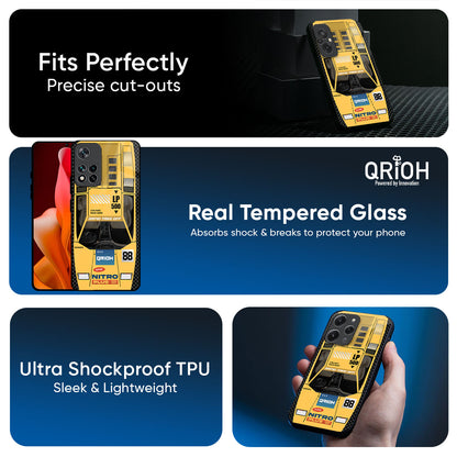 Yellow Racing Car Glass Case for Mi 15 5G