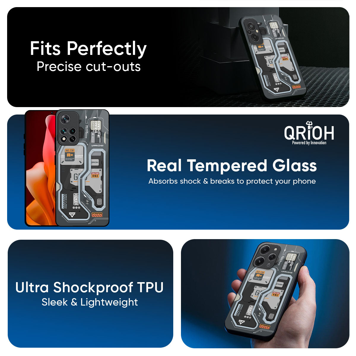 Retro Futuristic Glass Case for Mi 15 5G