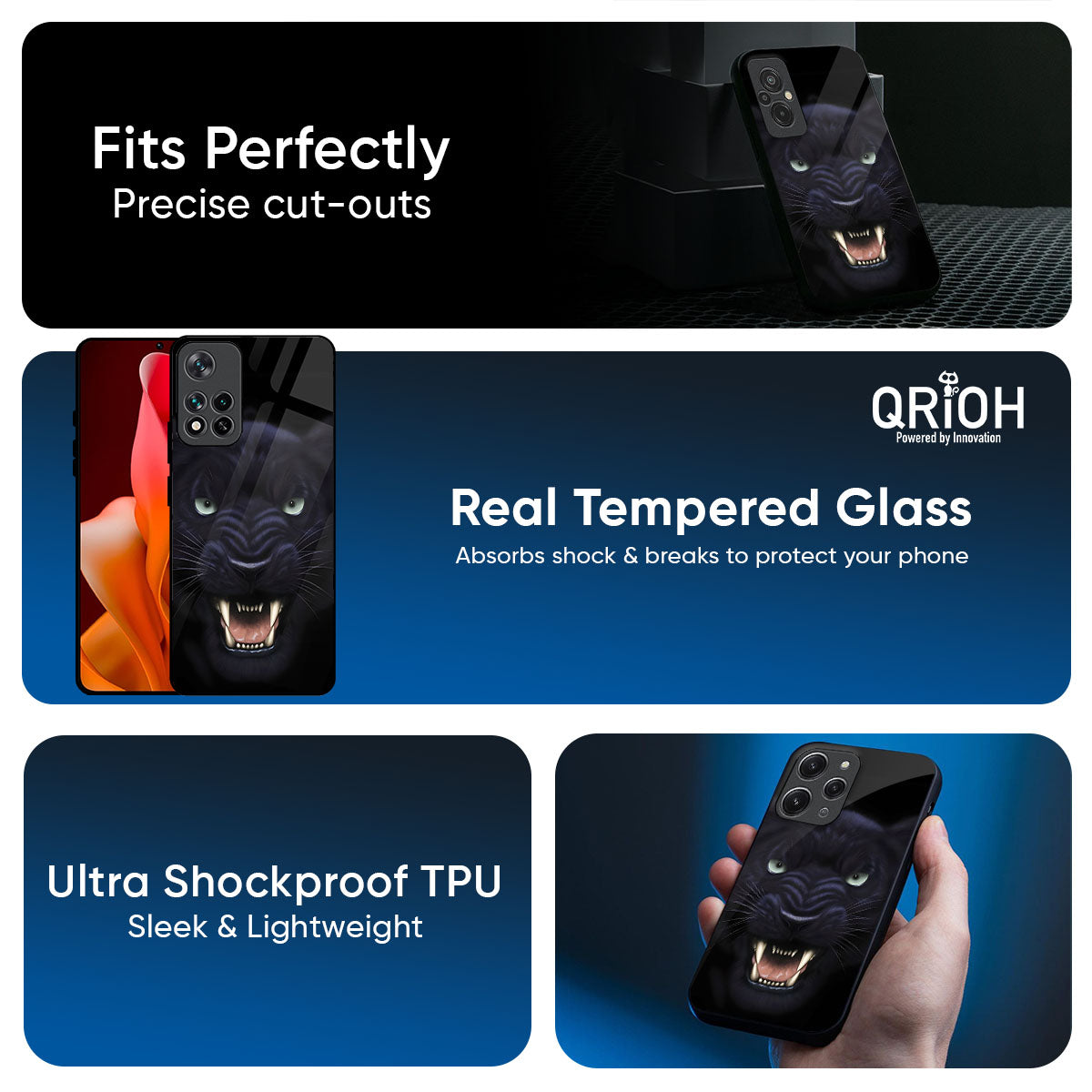 Angry Black Tiger Glass Case for Xiaomi 17T 5G