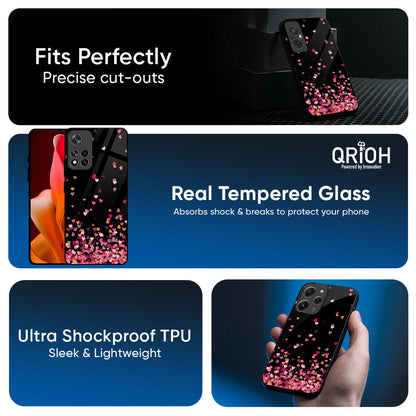 Heart Rain Fall Glass Case For Mi 15 5G