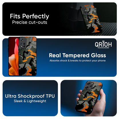 Camouflage Orange Glass Case For Mi 14 Ultra 5G