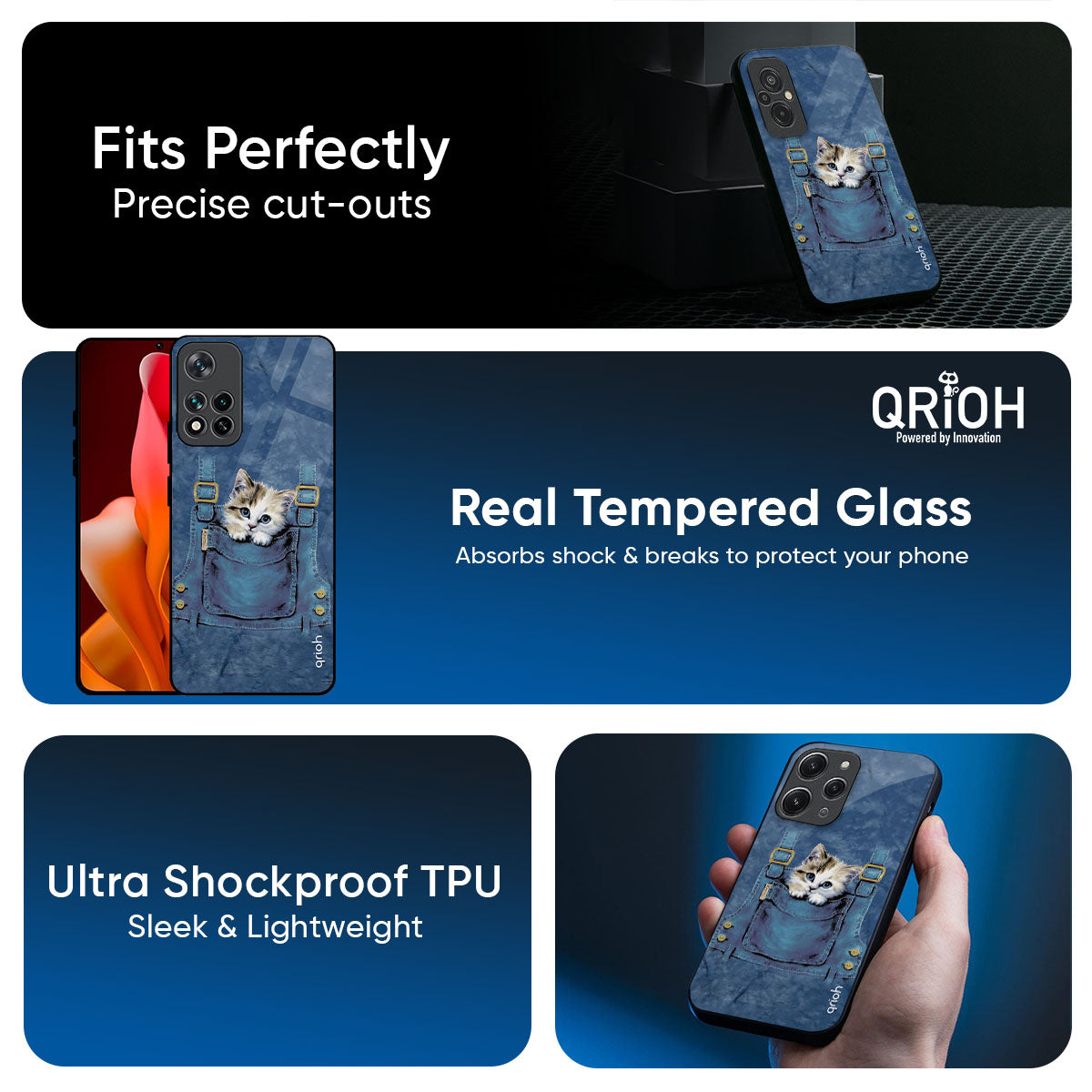 Kitty In Pocket Glass Case For Mi 15 5G
