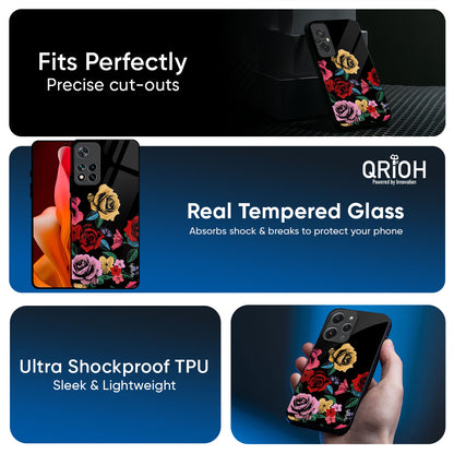 Floral Decorative Glass Case For Redmi Note 15 Pro 5G