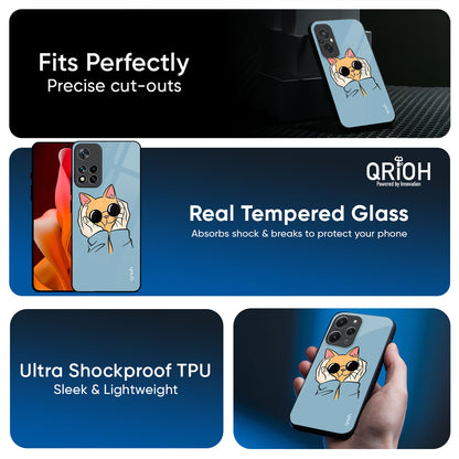Adorable Cute Kitty Glass Case For Mi 15 5G