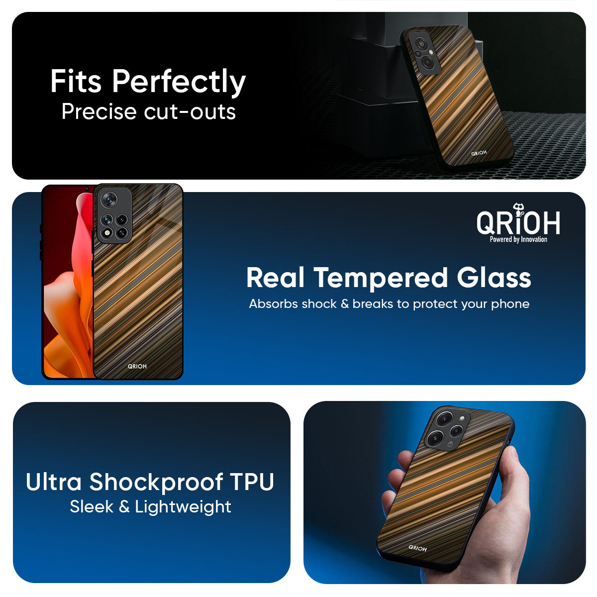 Diagonal Slash Pattern Glass Case for Mi 15 5G