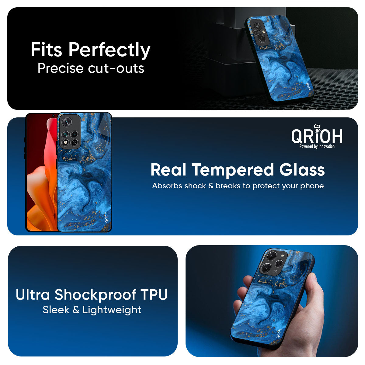 Gold Sprinkle Glass Case for Mi 15 5G