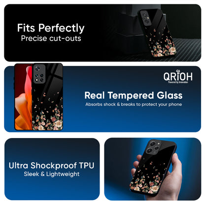 Floating Floral Print Glass Case for Xiaomi 17T 5G