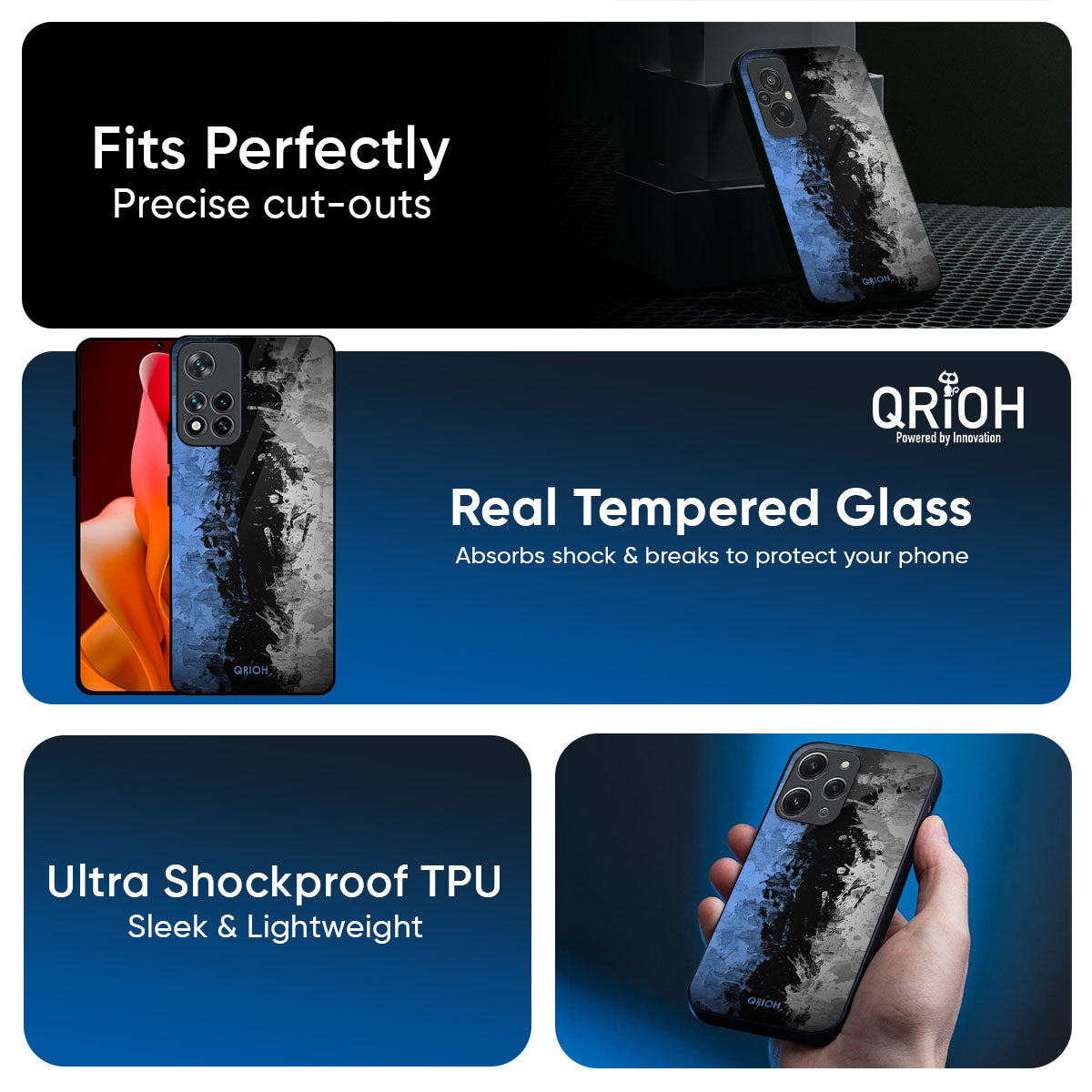 Dark Grunge Glass Case for Mi 15 5G