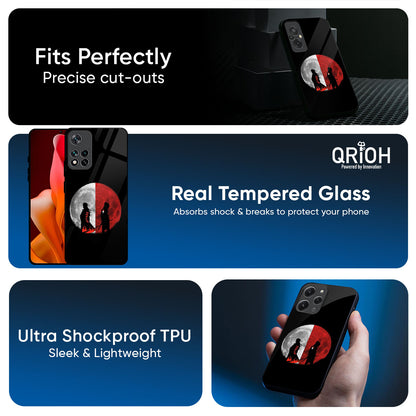 Anime Red Moon Glass Case for Mi 14 Ultra 5G