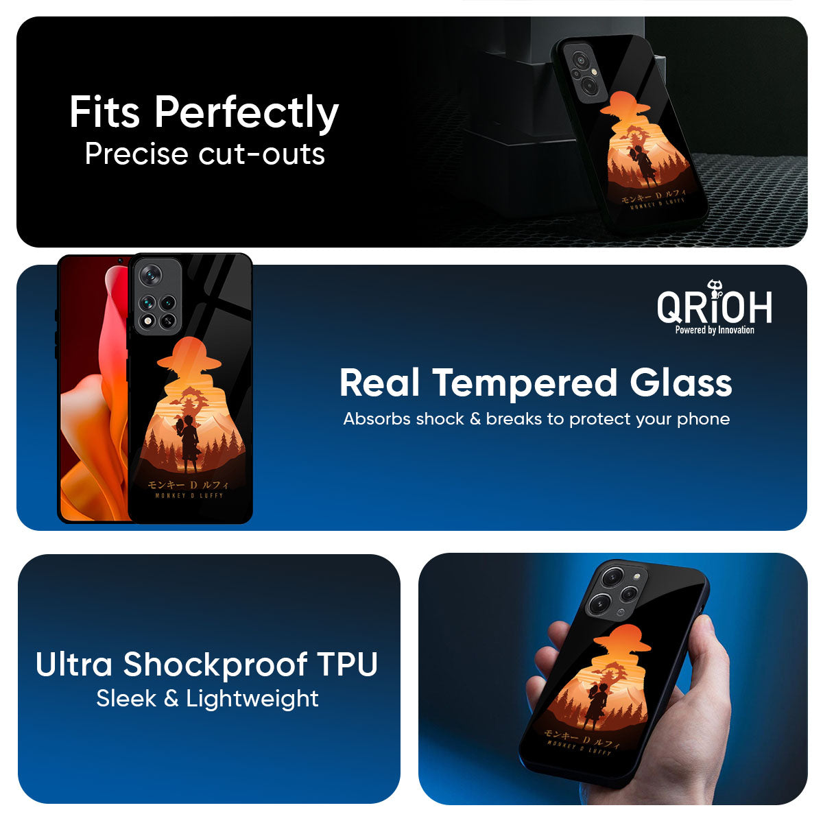 Luffy One Piece Glass Case for Xiaomi 17T 5G