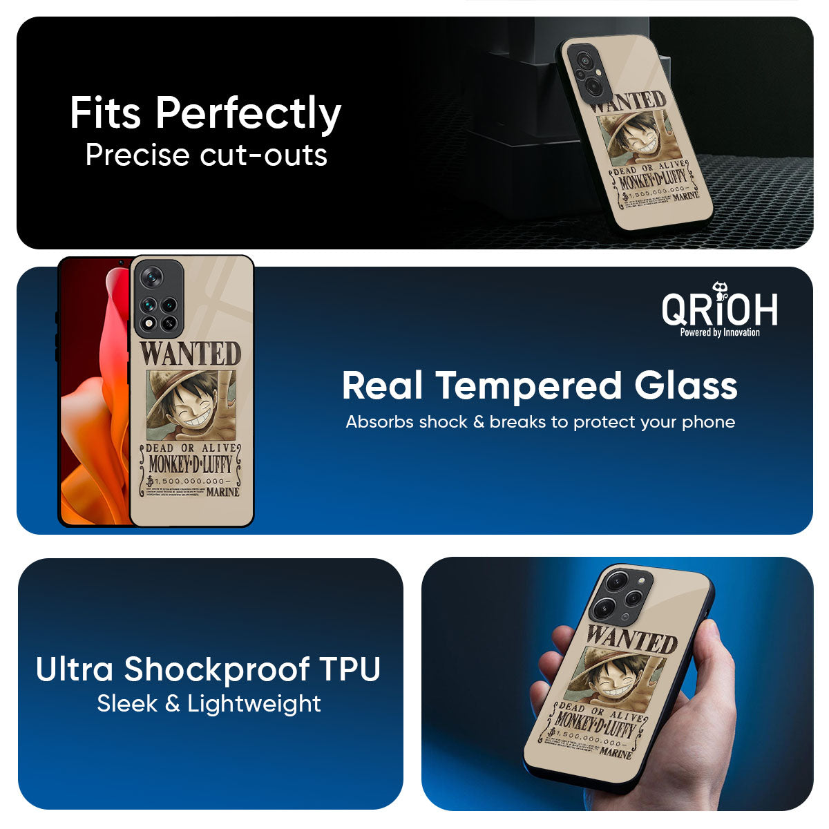 Luffy Wanted Glass Case for Mi 14 Ultra 5G