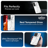 Modern White Marble Glass Case for Redmi 15 5G