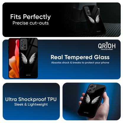 White Angel Wings Glass Case for Mi 15 5G
