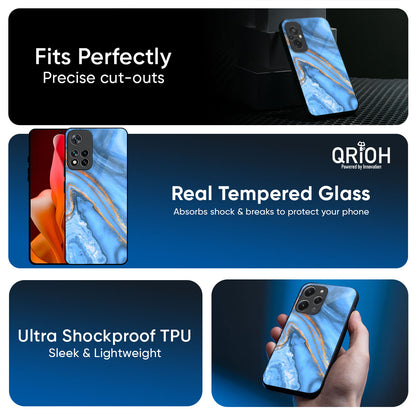 Vibrant Blue Marble Glass Case for Redmi Note 15 5G