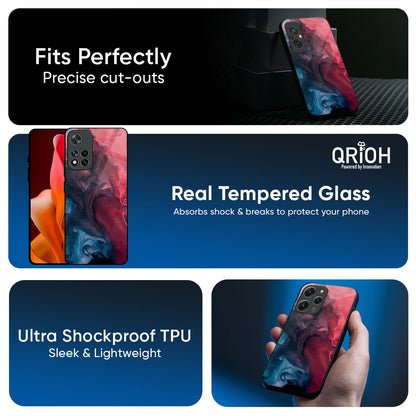 Blue & Red Smoke Glass Case for Mi 15 5G