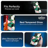 Seamless Green Marble Glass Case for Mi 15 5G