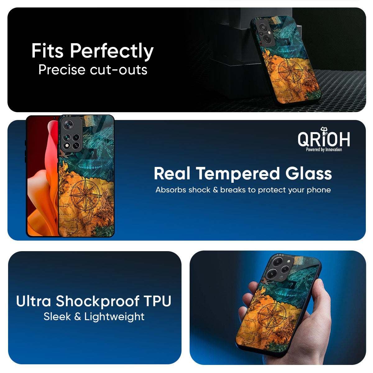 Architecture Map Glass Case for Redmi note 15 Pro +