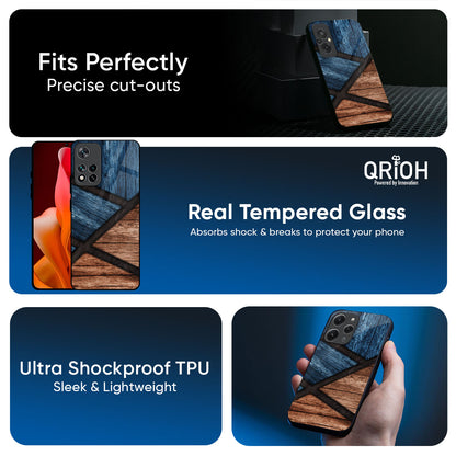 Wooden Tiles Glass Case for Mi 15 5G