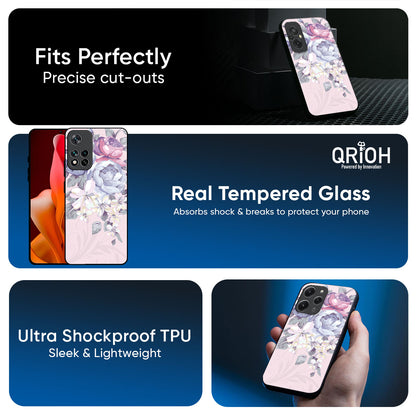 Elegant Floral Glass Case for Redmi 15 5G