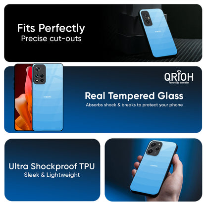 Wavy Blue Pattern Glass Case for Redmi Note 15 Pro 5G