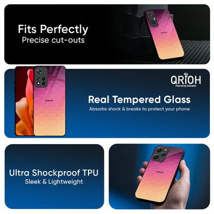 Geometric Pink Diamond Glass Case for Xiaomi 17T 5G