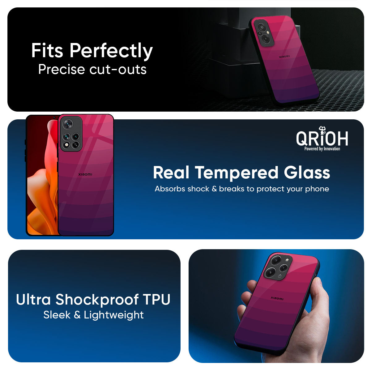Wavy Pink Pattern Glass Case for Mi 14 Ultra 5G