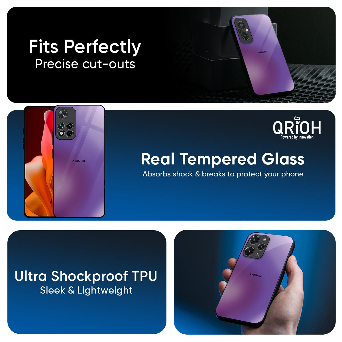 Ultraviolet Gradient Glass Case for Mi 14 Ultra 5G