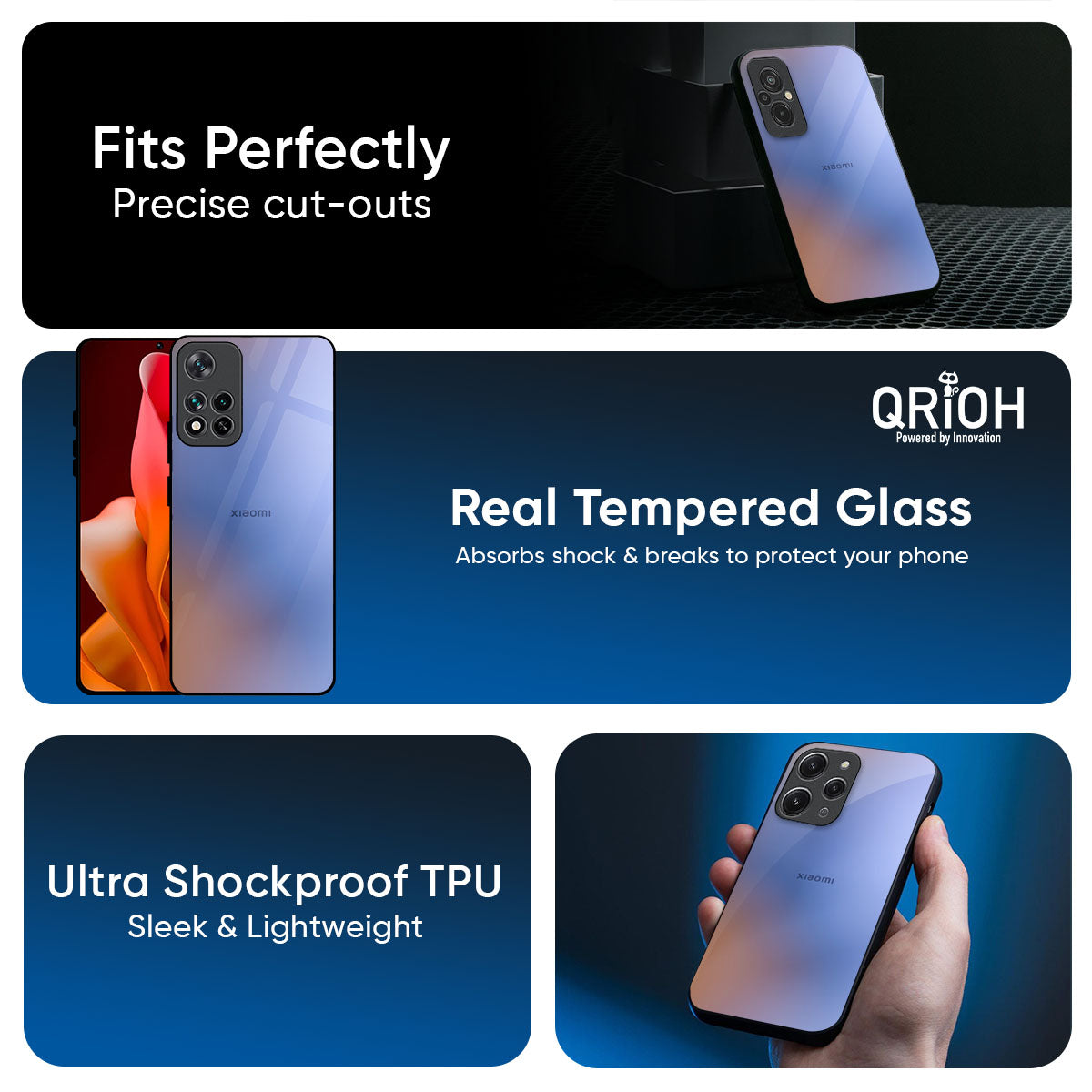 Blue Aura Glass Case for Redmi Note 15 Pro 5G