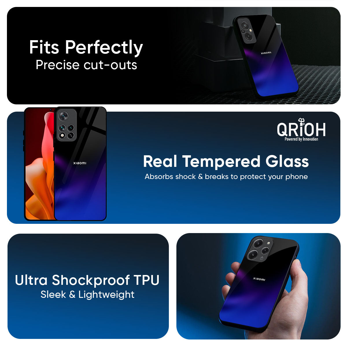 Black Onyx Glass Case for Mi 15 5G