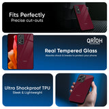 Classic Burgundy Glass Case for Redmi 15 5G