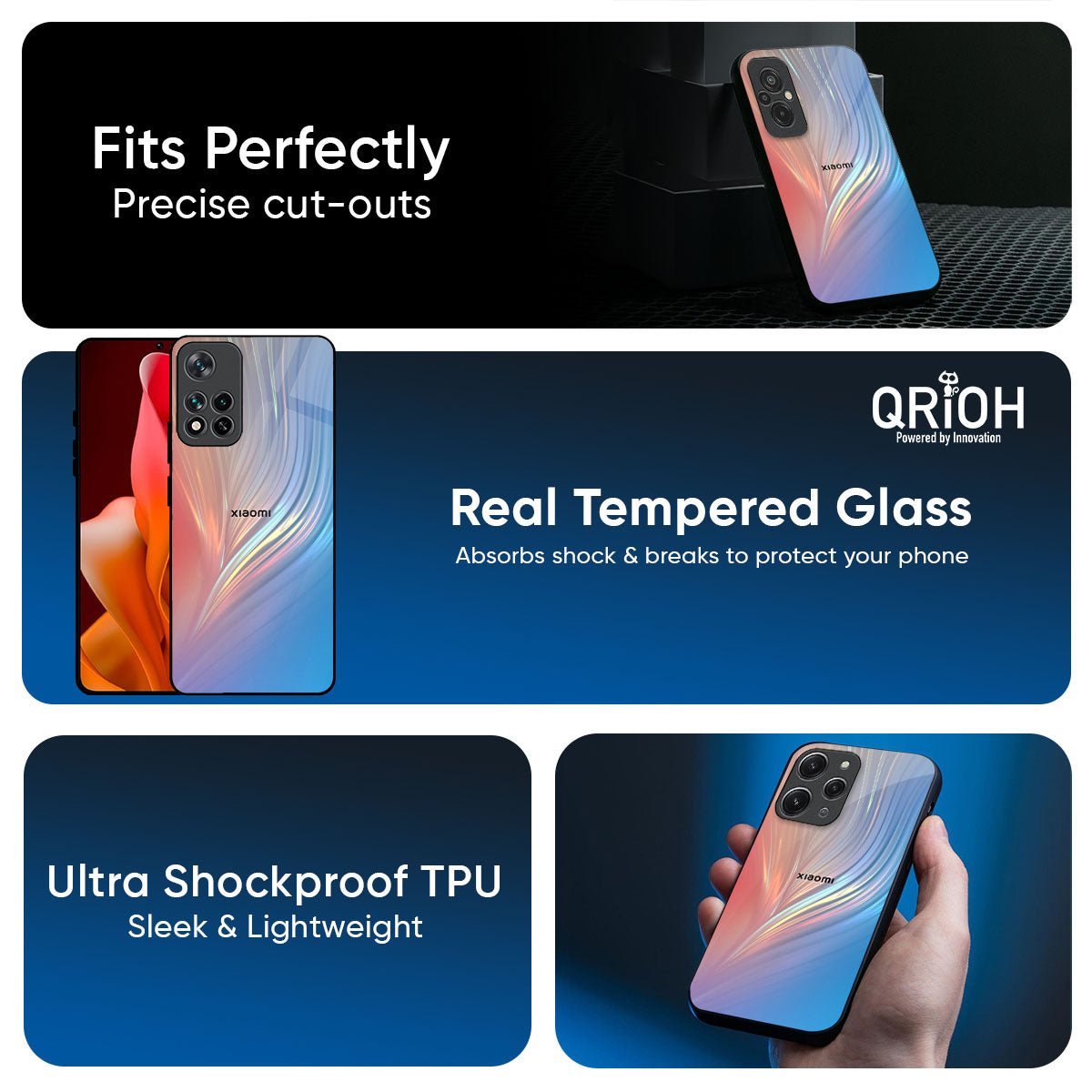 Mystic Aurora Glass Case for Redmi Note 15 Pro 5G