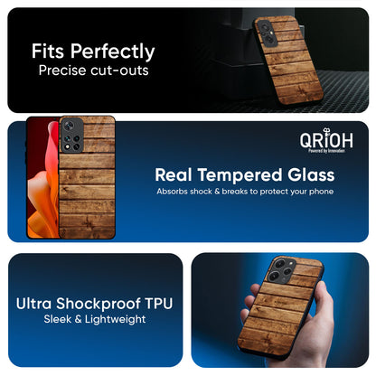 Wooden Planks Glass Case for Mi 15 5G