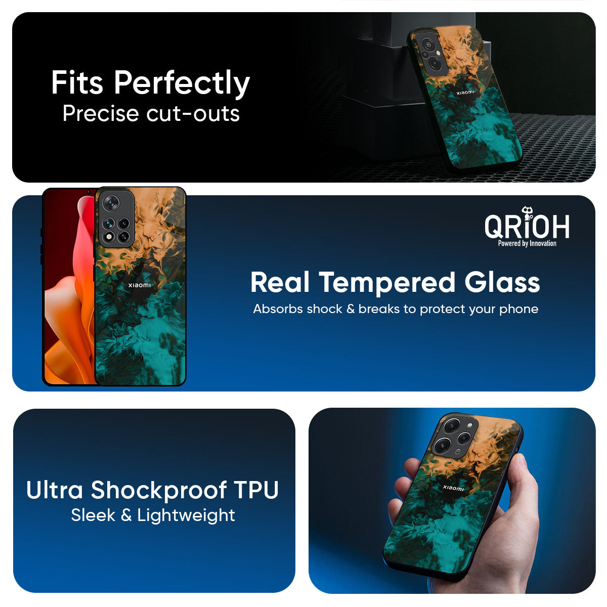 Watercolor Wave Glass Case for Redmi Note 15 5G