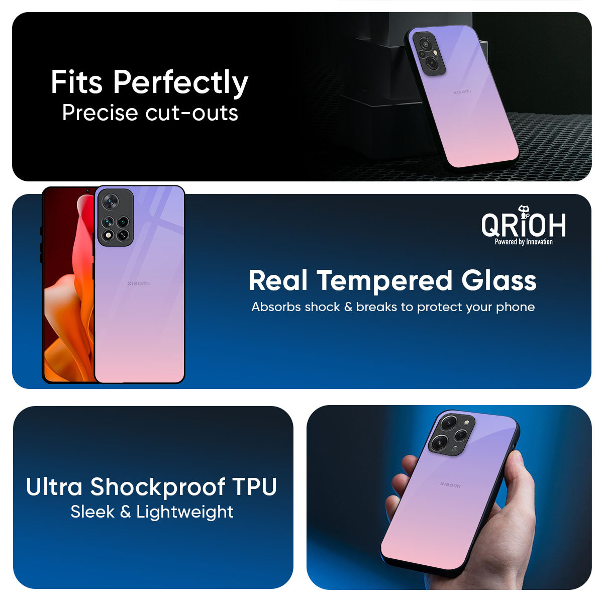 Lavender Gradient Glass Case for Redmi Note 15 5G
