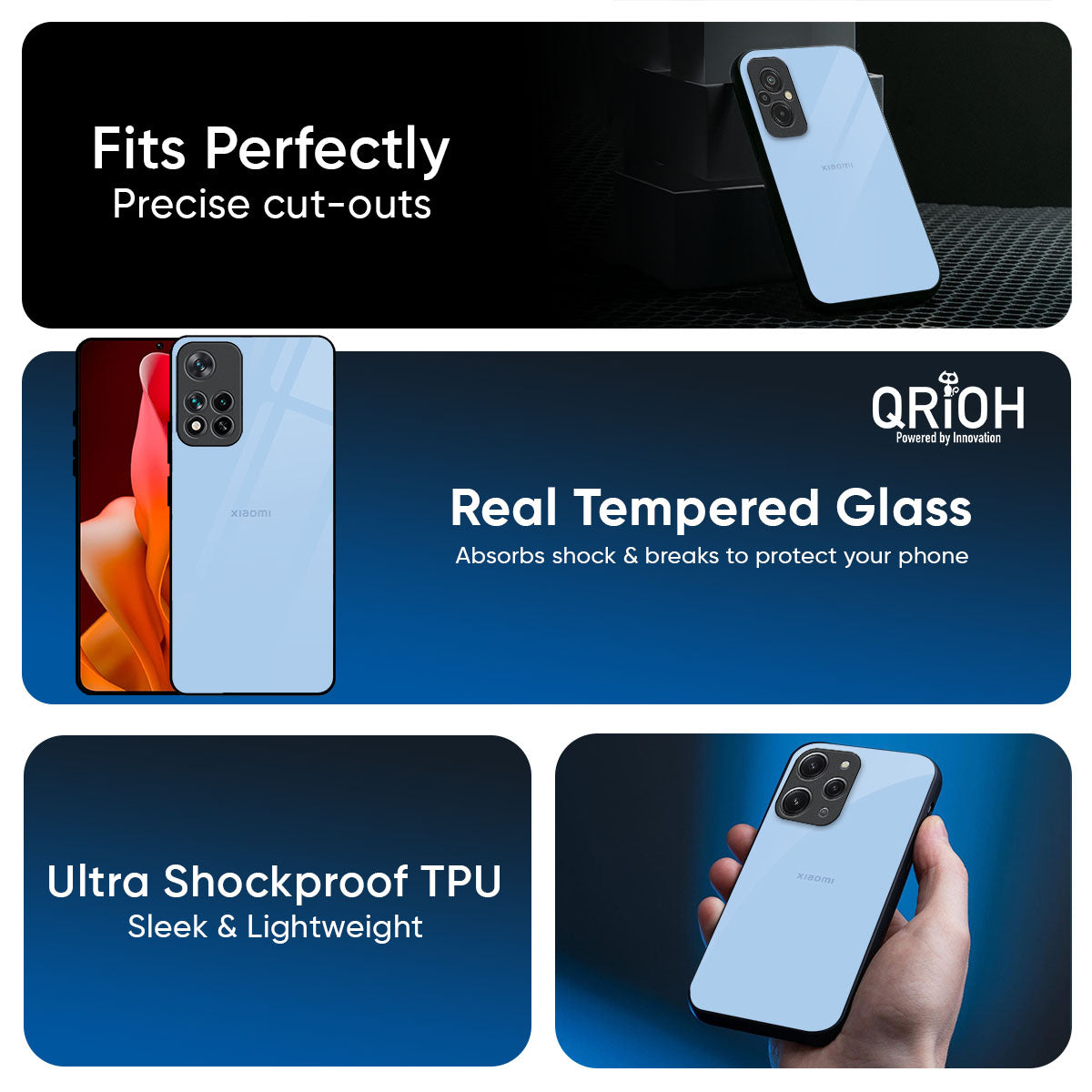 Pastel Sky Blue Glass Case for Xiaomi 17 Ultra 5G