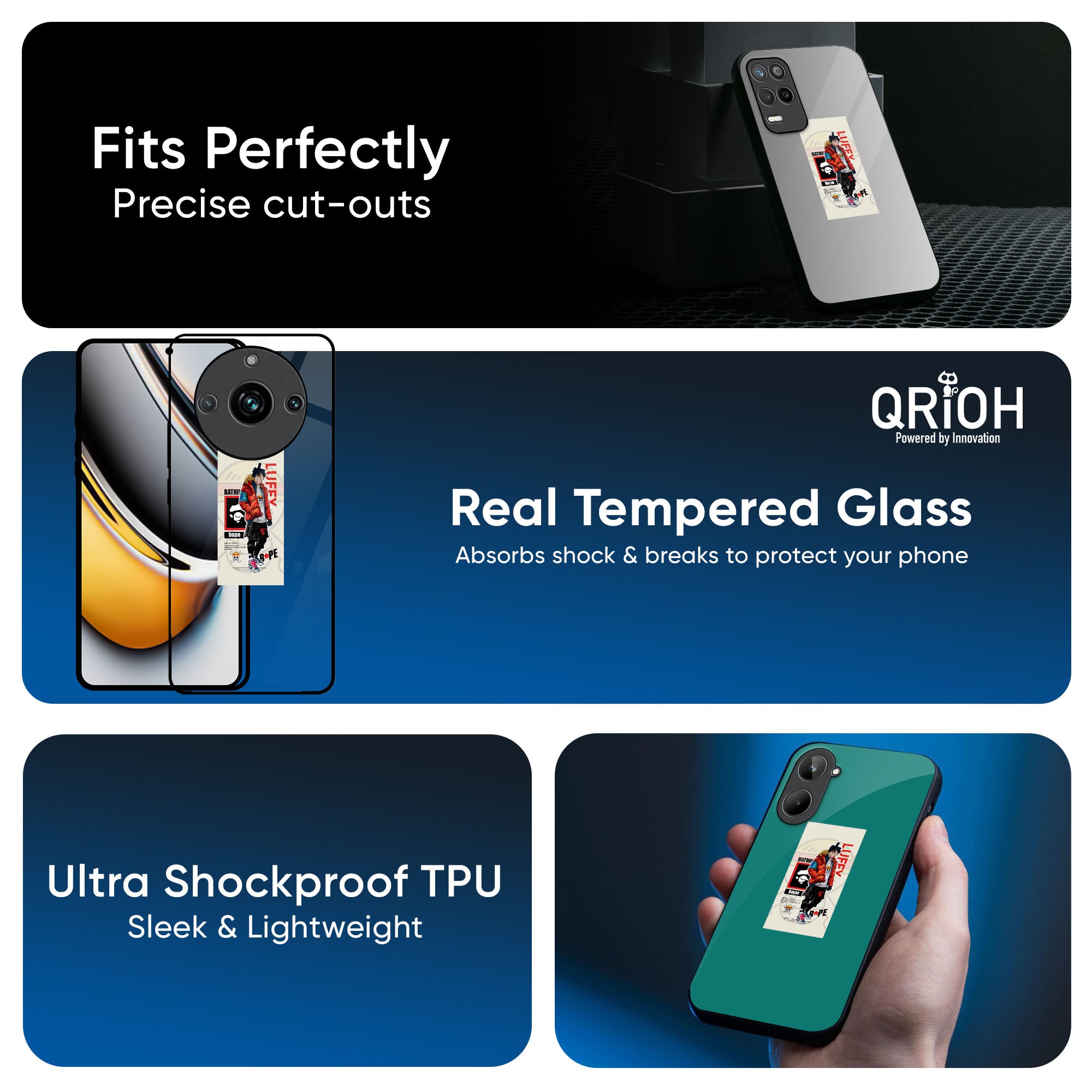 Bape Luffy Glass Case for Realme 13 5G