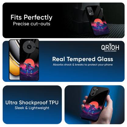 Retro Astronaut Glass Case for Realme 13 5G