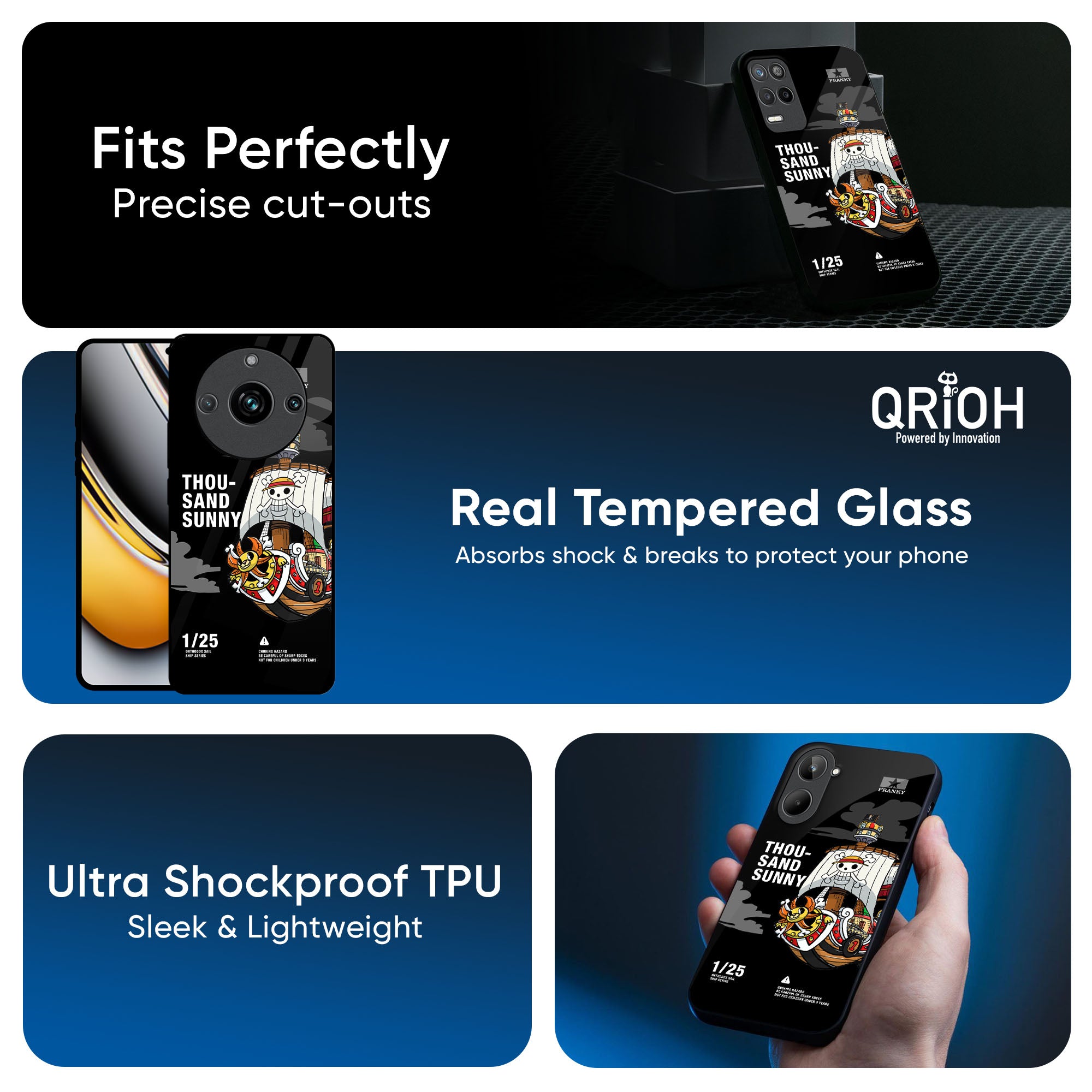 Thousand Sunny Glass Case for Realme GT7 Pro