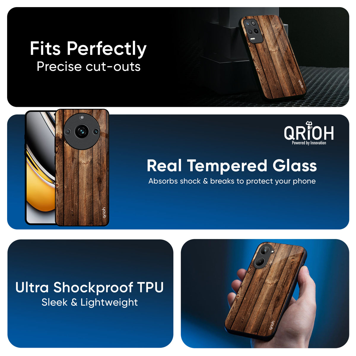 Timber Printed Glass Case for Realme GT7 Pro