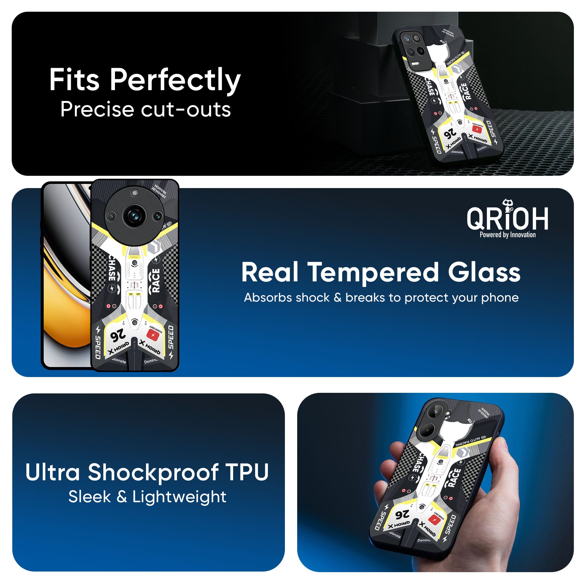 Car Enthusiast Glass Case for Realme 9i