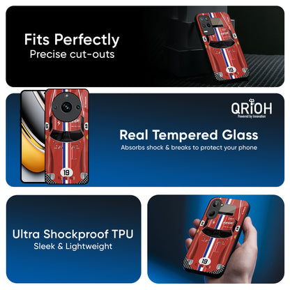 Racing Vintage Glass Case for Realme 12 Pro Plus 5G