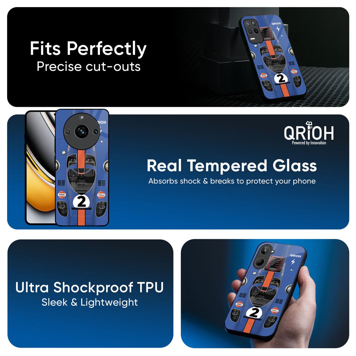 Car Adiction Glass Case for Realme C31
