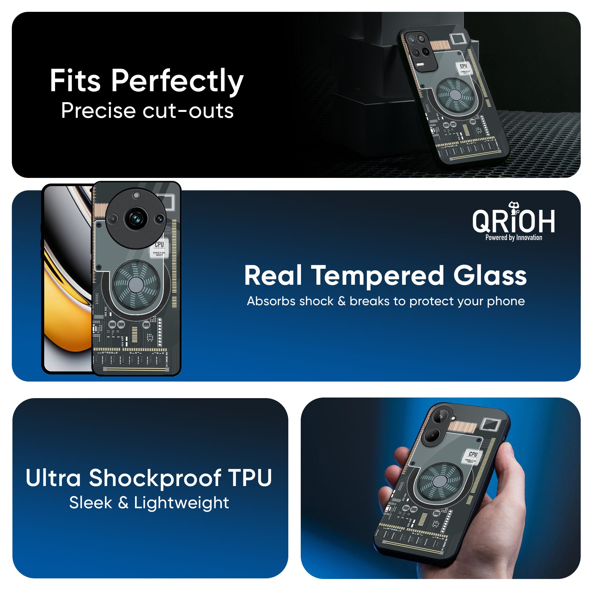 Motherboard Circuit Glass Case for Realme 10 Pro Plus 5G