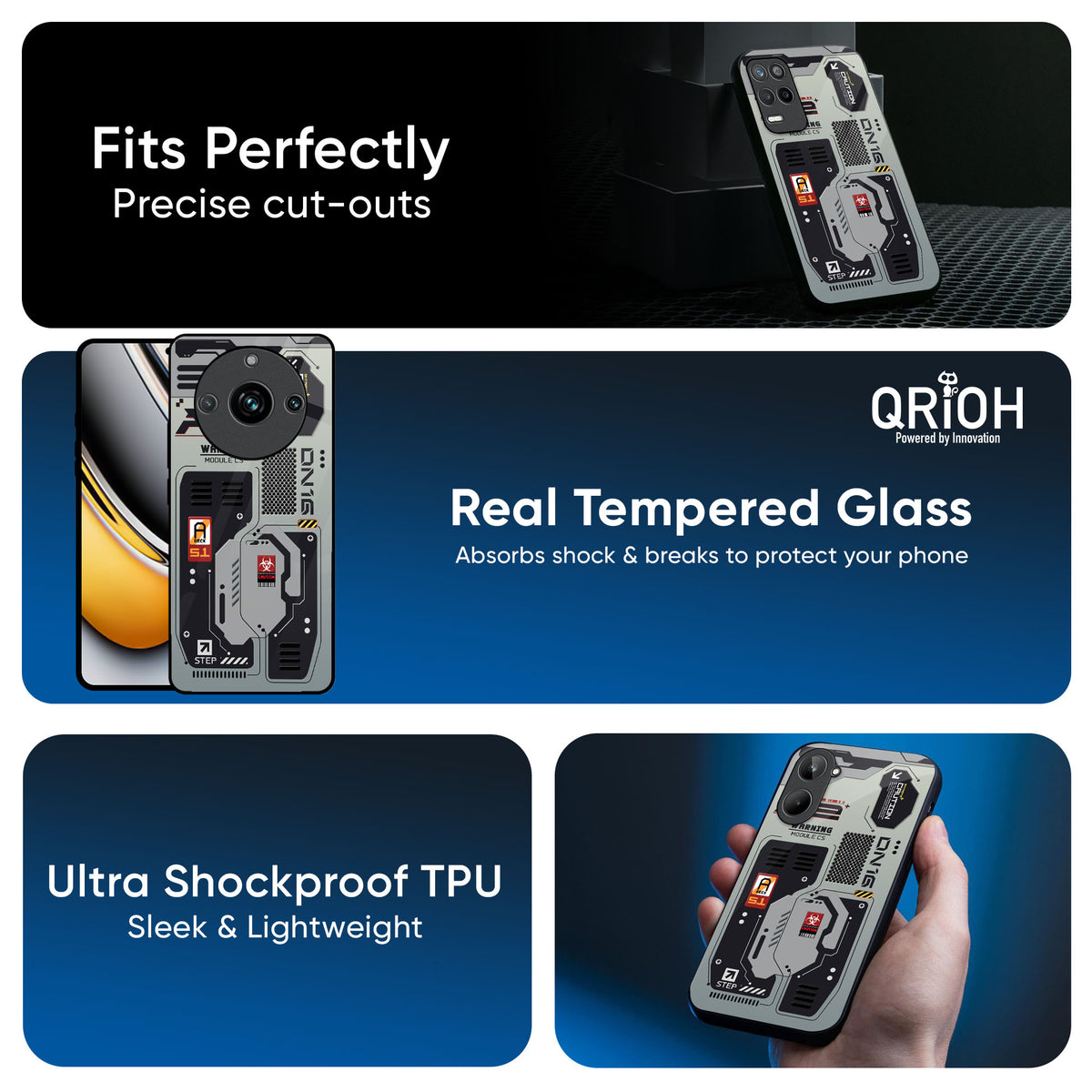 Techno Vibes Glass Case for Realme 8s 5G