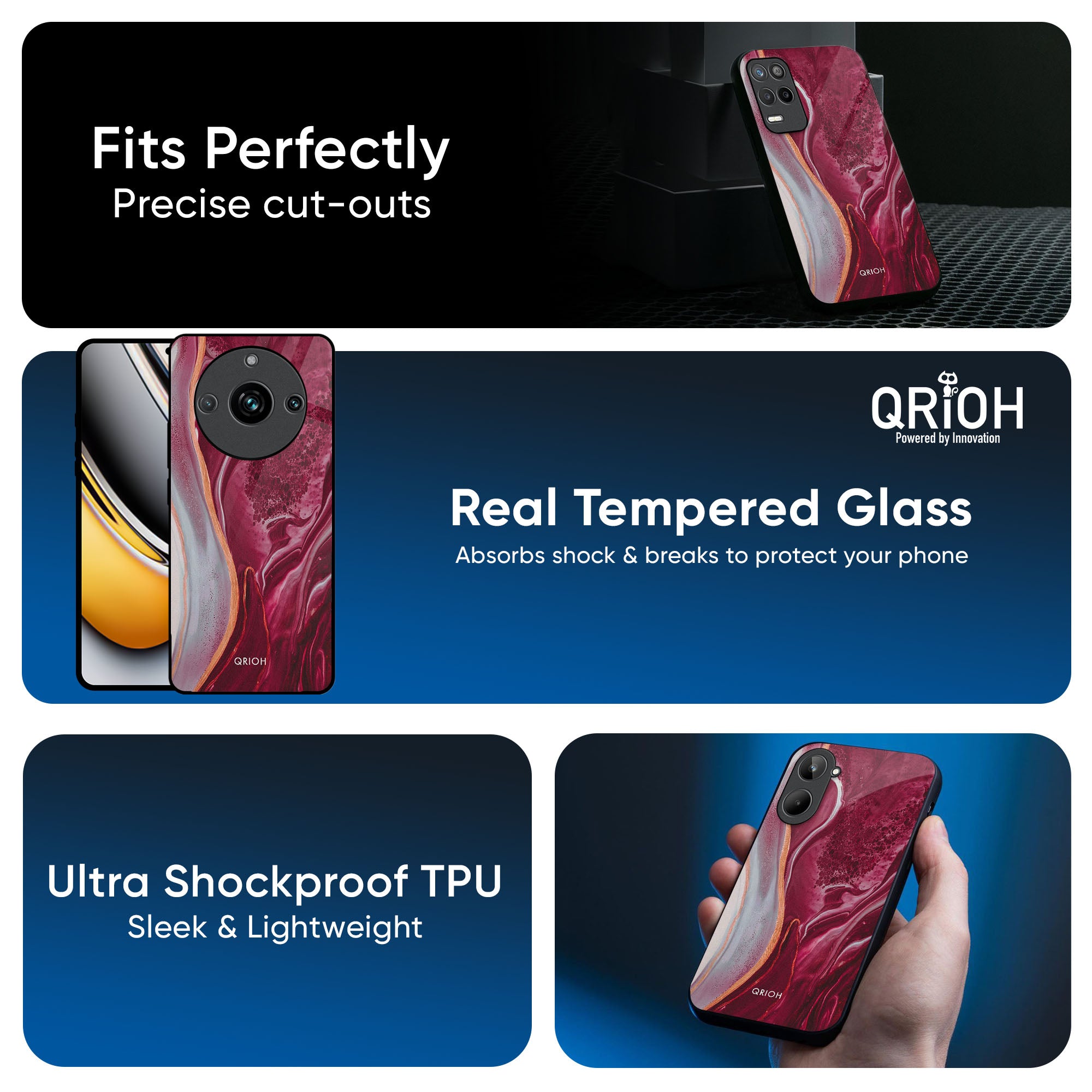 Crimson Ruby Glass Case for Realme 13 5G