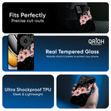 Floral Black Band Glass Case For Realme 13 Pro Plus 5G