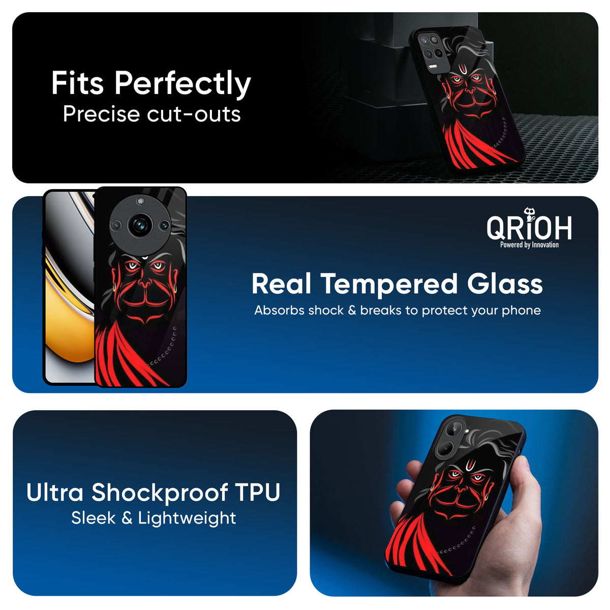 Lord Hanuman Glass Case For Realme GT7 Pro