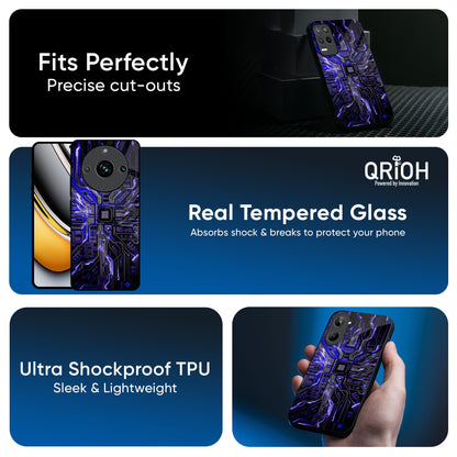 Techno Color Pattern Glass Case For Realme 13 5G