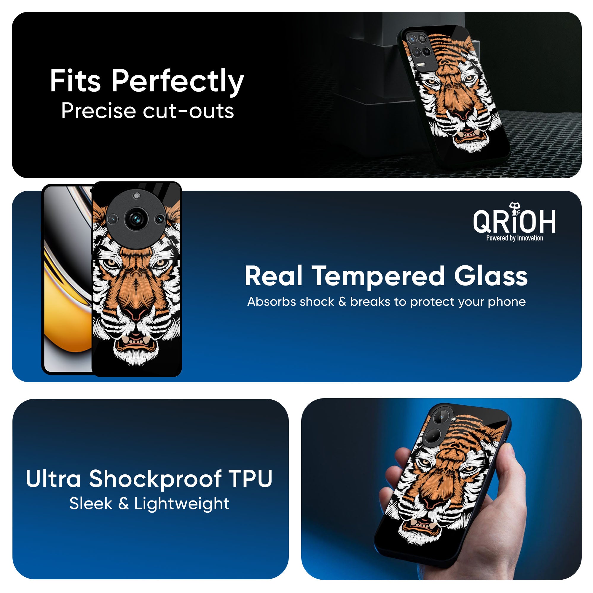 Angry Tiger Glass Case For Realme 13 Pro Plus 5G